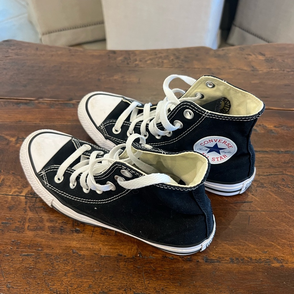 Converse Black High-Top Sneakers with White Laces - Picture 2 of 4